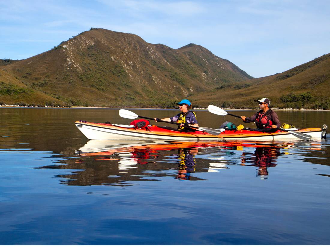 Kayaking in the Port Davey wilderness