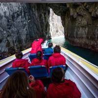 Cruise alongside some of Australia's highest sea cliffs and beneath towering crags | Tourism Tasmania & Joe Shemesh