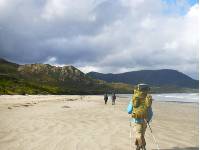 Walking towards Cox Bight on the South Coast Track |  <i>Stef Gebbie</i>