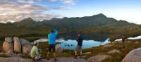 Hikers taking in the breathtaking views of Cradle Mountain and Lake St Clair | Peter Walton