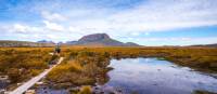 Trekkers walking along the boardwalk on the Overland Track | Great Walks of Australia