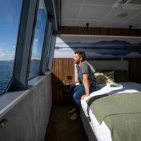 Each cabin on expedition vessel Odalisque feature large picture frame windows