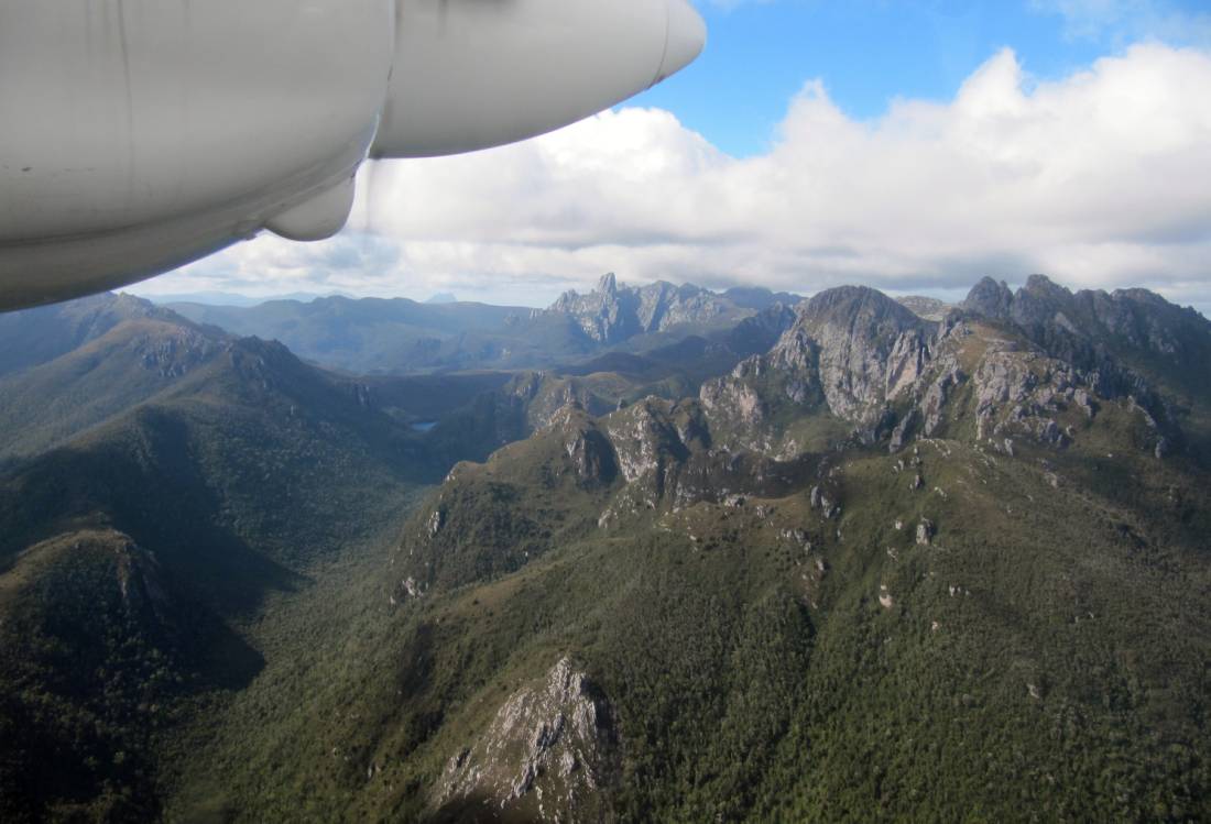 View from the airplane on flight to the start of the South Coast Track |  <i>Alysha White</i>