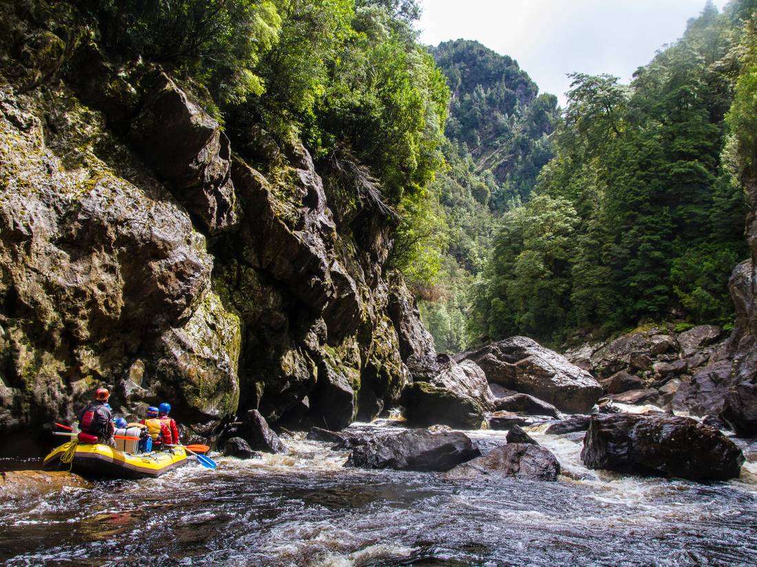 Rafting through the World Heritage wilderness along the Franklin River |  <i>Justin Walker/Outside Media</i>