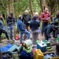 Franklin rafting group taking a break from the river | Glenn Walker