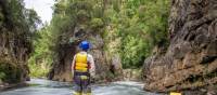 Rafter admiring the famous Rock Island Bend on the Franklin | Glenn Walker