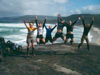 Happy group of trekkers on the South Coast Track |  <i>Anne Jordan</i>