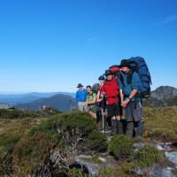 Group shot and beautiful scenery around the Western Arthurs, Tasmania | Aran Price