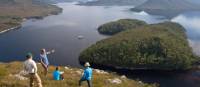 Guide and guests on Balmoral Hill, Port Davey