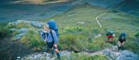 Hiker stops to rest on the South Coast Track | Don Fuchs