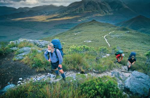 Hiker stops to rest on the South Coast Track |  <i>Don Fuchs</i>