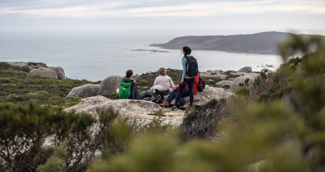 Enjoying the coastal views on Mt Killikrankie