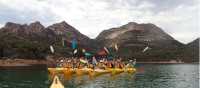 Kayaking in Coles Bay beneath the Hazards | Ashton Sayer