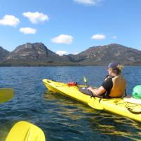 Kayaking in Coles Bay beneath the Hazards | Ashton Sayer