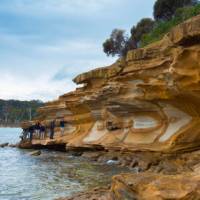 Stunning coloured rocks on the Maria Island walk | Tourism Tasmania and Rob Burnett