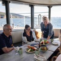 Our chef prepares meals of gourmet Tasmanian seafood