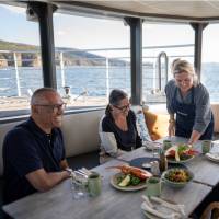 Our chef prepares meals of gourmet Tasmanian seafood