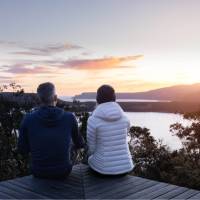 Serene sunsets from your exclusive lodge accommodation | Tasmanian Walking Company